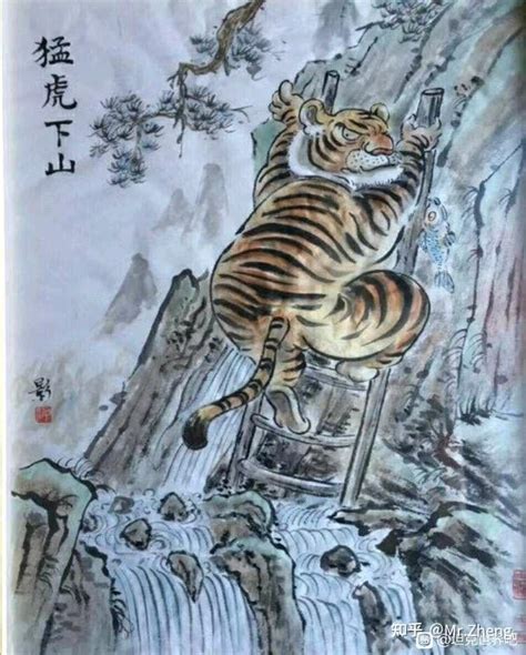 猛虎下山图|唐伯虎的猛虎下山图长什么样？